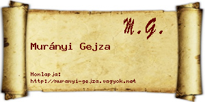 Murányi Gejza névjegykártya