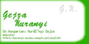 gejza muranyi business card